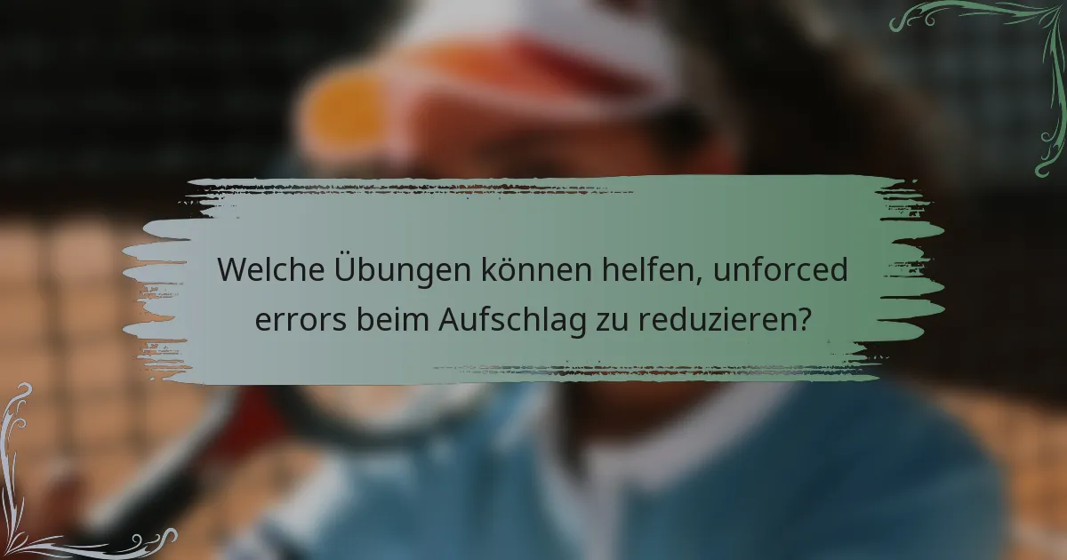Welche Übungen können helfen, unforced errors beim Aufschlag zu reduzieren?