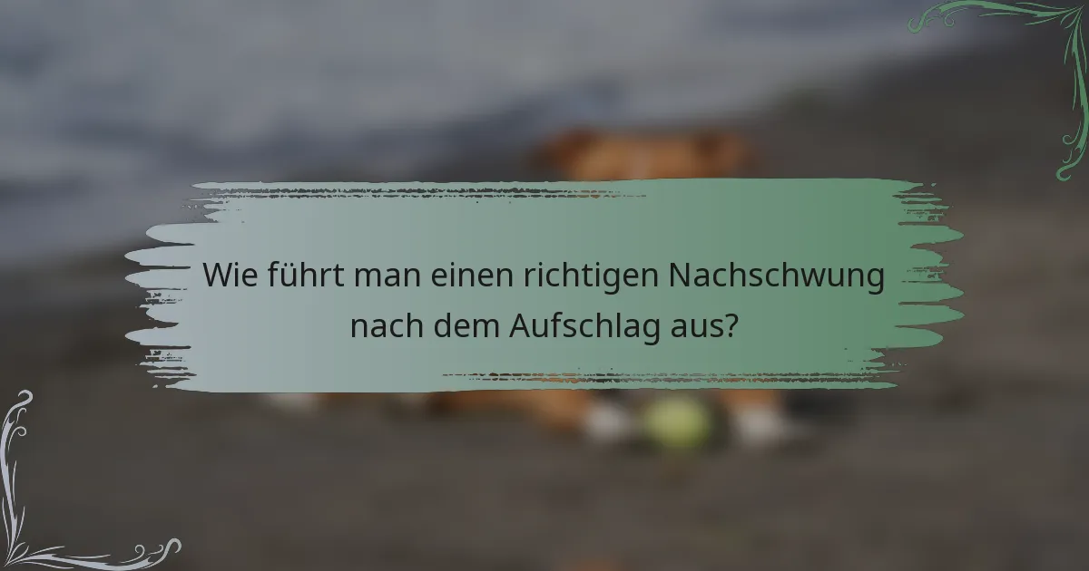 Wie führt man einen richtigen Nachschwung nach dem Aufschlag aus?