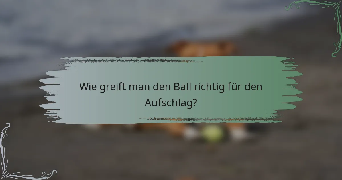 Wie greift man den Ball richtig für den Aufschlag?