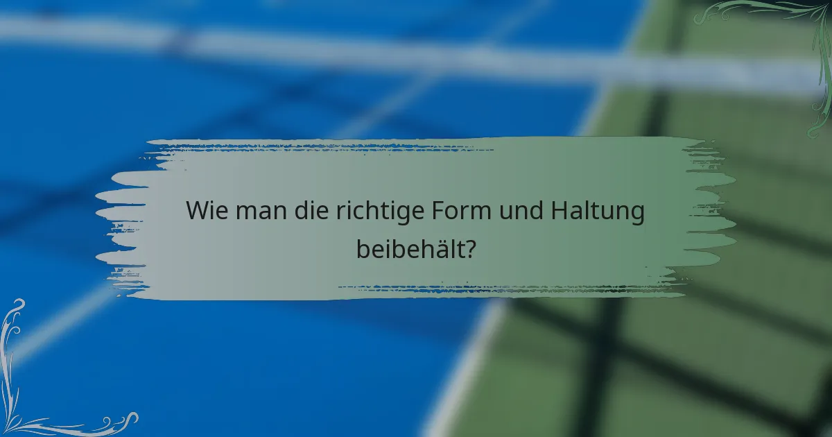 Wie man die richtige Form und Haltung beibehält?