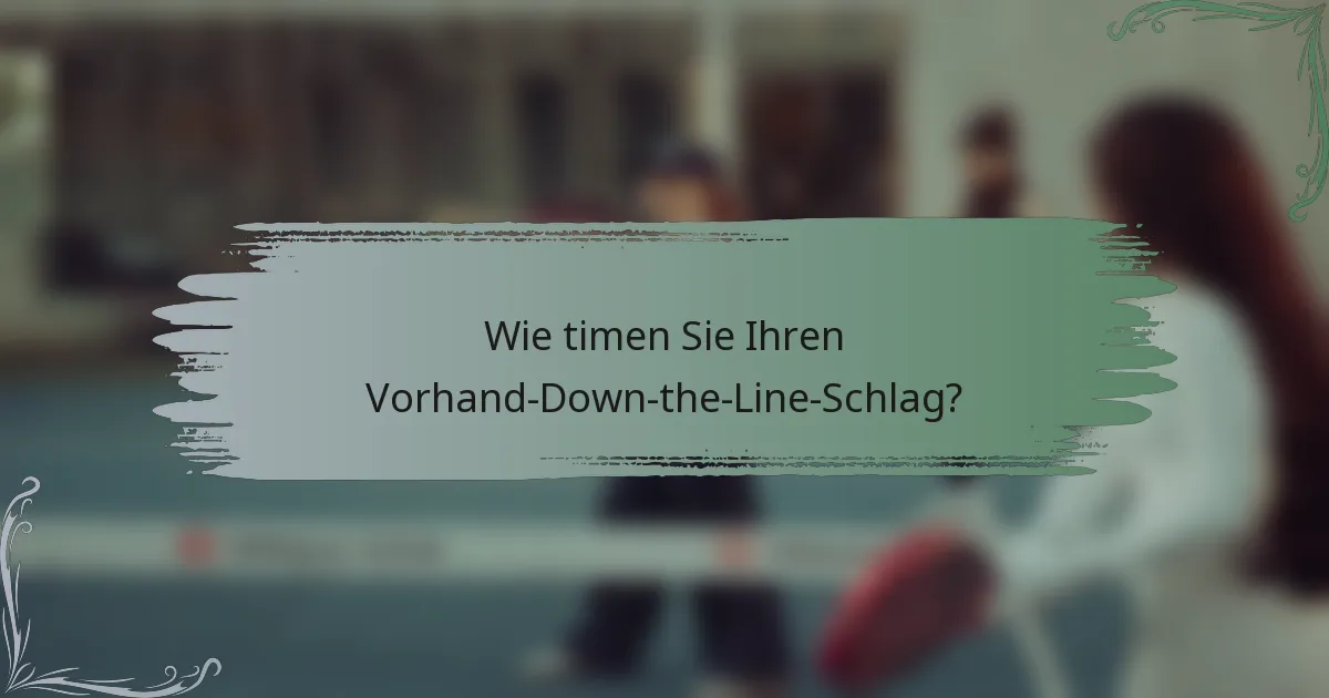 Wie timen Sie Ihren Vorhand-Down-the-Line-Schlag?
